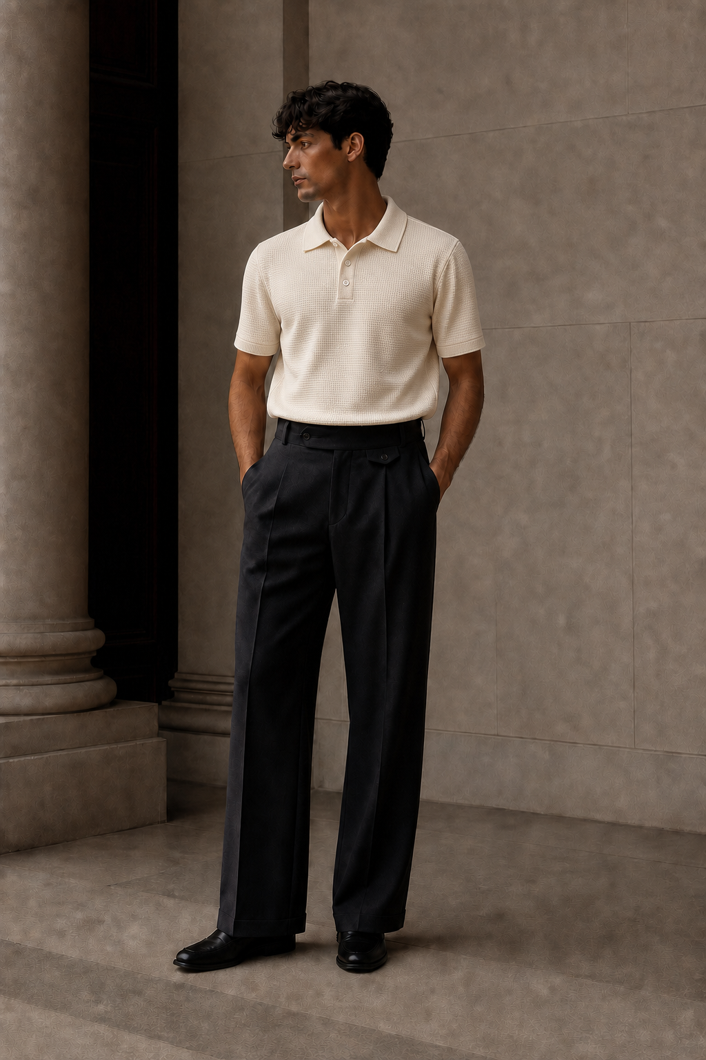 Textured Air Knit Polo