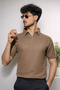 JOHNNY COLLAR POLO Ash Brown