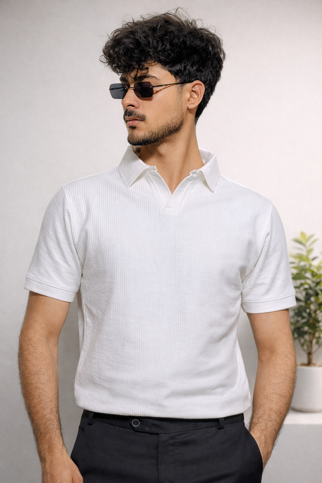 White Collar Designer Shirt